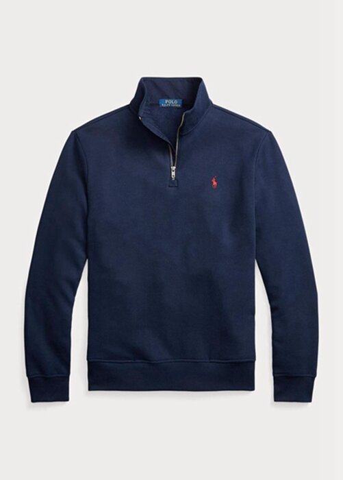 Marinblå Ralph Lauren The Rl fleecetröja för män Marinblå Ralph Lauren The Rl fleecetröja för män