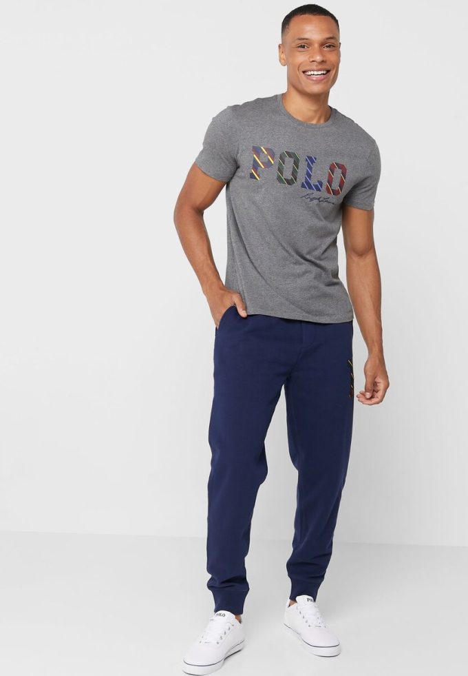 Marinblå Ralph Lauren träningsbyxor med dragsko för män Marinblå Ralph Lauren träningsbyxor med dragsko för män