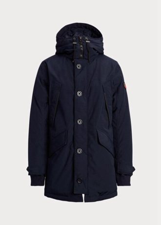 Marinblå Ralph Lauren Vattenavvisande dunparkajackor för män