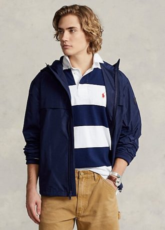 Marinblå Ralph Lauren vattenavvisande huvjackor för män