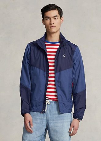 Marinblå Ralph Lauren vattenavvisande Ripstop-jackor för män