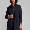Marinblå Ralph Lauren Wool Serge-jackor för kvinnor Marinblå Ralph Lauren Wool Serge-jackor för kvinnor
