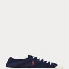 Marinblå / Röd Ralph Lauren Essence 100 Canvas Sneakers för män Marinblå / Röd Ralph Lauren Essence 100 Canvas Sneakers för män
