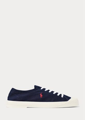Marinblå / Röd Ralph Lauren Essence 100 Canvas Sneakers för män