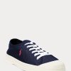 Marinblå / Röd Ralph Lauren Essence 100 Canvas Sneakers för män Marinblå / Röd Ralph Lauren Essence 100 Canvas Sneakers för män