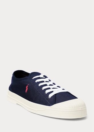 Marinblå / Röd Ralph Lauren Essence 100 Canvas Sneakers för män