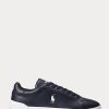 Marinblå/vita mäns Ralph Lauren Heritage Court II lädersneakers Marinblå/vita mäns Ralph Lauren Heritage Court II lädersneakers