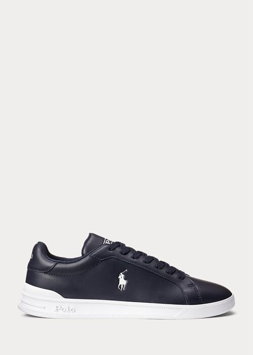 Marinblå/vita mäns Ralph Lauren Heritage Court II lädersneakers Marinblå/vita mäns Ralph Lauren Heritage Court II lädersneakers