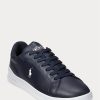 Marinblå/vita mäns Ralph Lauren Heritage Court II lädersneakers Marinblå/vita mäns Ralph Lauren Heritage Court II lädersneakers