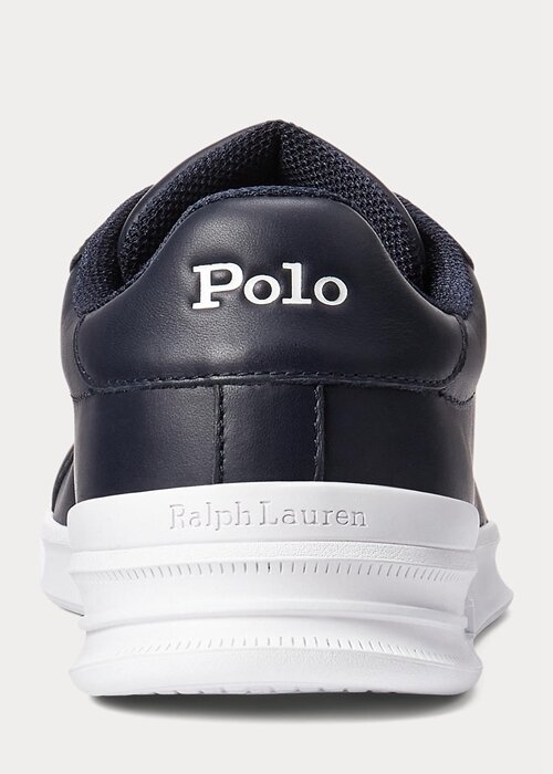 Marinblå/vita mäns Ralph Lauren Heritage Court II lädersneakers Marinblå/vita mäns Ralph Lauren Heritage Court II lädersneakers