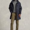 Marsh marinblå mäns Ralph Lauren vattenavvisande huvkappor Marsh marinblå mäns Ralph Lauren vattenavvisande huvkappor