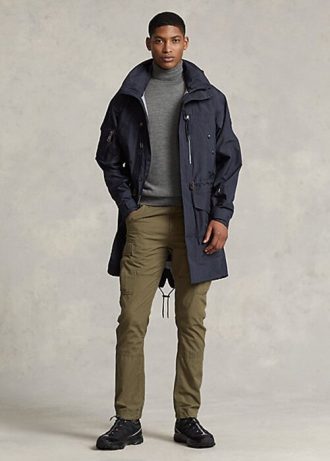 Marsh marinblå mäns Ralph Lauren vattenavvisande huvkappor