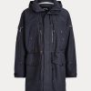 Marsh marinblå mäns Ralph Lauren vattenavvisande huvkappor Marsh marinblå mäns Ralph Lauren vattenavvisande huvkappor