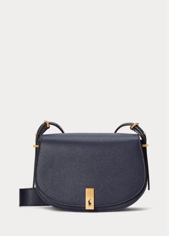 Midnight Navy Dam Ralph Lauren Polo ID Sadelväskor i läder