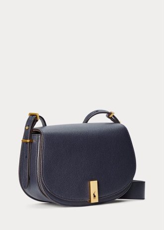 Midnight Navy Dam Ralph Lauren Polo ID Sadelväskor i läder