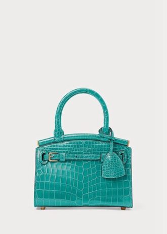 Mint Ralph Lauren Alligator Mini Rl50 handväska för kvinnor