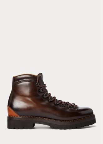 Mörkbruna Ralph Lauren Darrow kalvskinnsstövlar för män