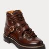 Mörkbruna Ralph Lauren Dimicia Welington Hand-Burnishedie-stövlar för kvinnor Mörkbruna Ralph Lauren Dimicia Welington Hand-Burnishedie-stövlar för kvinnor