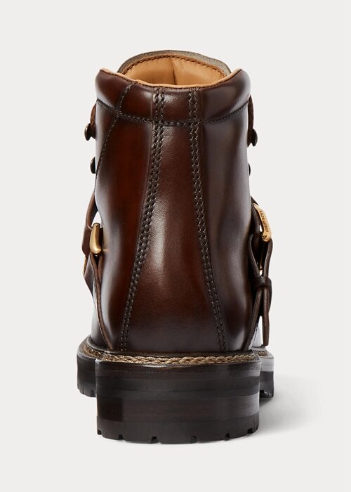 Mörkbruna Ralph Lauren Dimicia Welington Hand-Burnishedie-stövlar för kvinnor Mörkbruna Ralph Lauren Dimicia Welington Hand-Burnishedie-stövlar för kvinnor