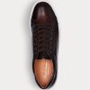Mörkbruna Ralph Lauren Severn Sneakers i brunfärgat kalvskinn för män Mörkbruna Ralph Lauren Severn Sneakers i brunfärgat kalvskinn för män