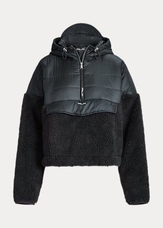 Mörkgrå dam Ralph Lauren High-Pile & Ripstop Hybrid Pulloverjackor