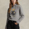 Mörkgrå dam Ralph Lauren Polo Bear Fleece sweatshirts med rund hals Mörkgrå dam Ralph Lauren Polo Bear Fleece sweatshirts med rund hals