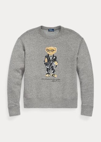 Mörkgrå dam Ralph Lauren Polo Bear Fleece sweatshirts med rund hals Mörkgrå dam Ralph Lauren Polo Bear Fleece sweatshirts med rund hals