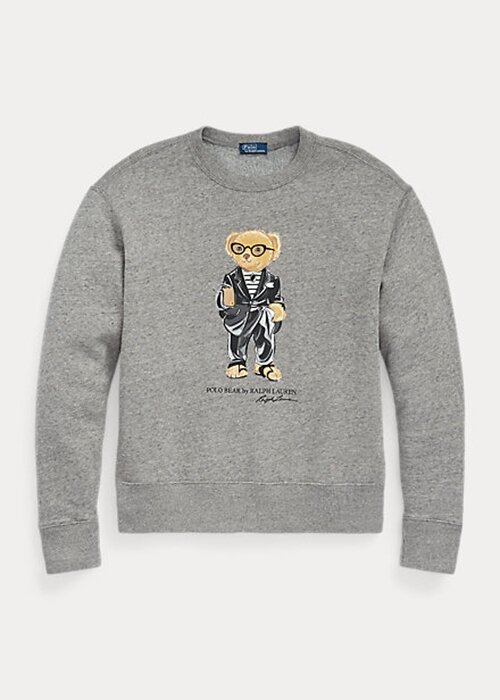 Mörkgrå dam Ralph Lauren Polo Bear Fleece sweatshirts med rund hals Mörkgrå dam Ralph Lauren Polo Bear Fleece sweatshirts med rund hals
