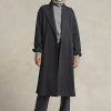 Mörkgrå Ralph Lauren flanellomslagsrockar för kvinnor Mörkgrå Ralph Lauren flanellomslagsrockar för kvinnor