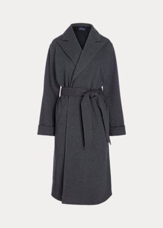 Mörkgrå Ralph Lauren flanellomslagsrockar för kvinnor