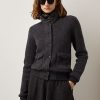 Mörkgrå Ralph Lauren Glen Rutiga kashmirjackor för kvinnor Mörkgrå Ralph Lauren Glen Rutiga kashmirjackor för kvinnor