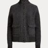 Mörkgrå Ralph Lauren Glen Rutiga kashmirjackor för kvinnor Mörkgrå Ralph Lauren Glen Rutiga kashmirjackor för kvinnor
