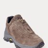 Mörkgrå Ralph Lauren Grayson Sneakers med dragkedja i kalvmocka för kvinnor Mörkgrå Ralph Lauren Grayson Sneakers med dragkedja i kalvmocka för kvinnor