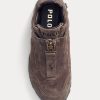 Mörkgrå Ralph Lauren Grayson Sneakers med dragkedja i kalvmocka för kvinnor Mörkgrå Ralph Lauren Grayson Sneakers med dragkedja i kalvmocka för kvinnor