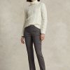 Mörkgrå Ralph Lauren Stretch-Wool Blend Twill Leggings för kvinnor Mörkgrå Ralph Lauren Stretch-Wool Blend Twill Leggings för kvinnor