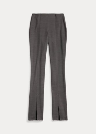Mörkgrå Ralph Lauren Stretch-Wool Blend Twill Leggings för kvinnor