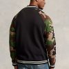 Multicolor herr Ralph Lauren Camo-sleeve baseballjackor i fleece Multicolor herr Ralph Lauren Camo-sleeve baseballjackor i fleece