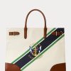 Naturlig/grafisk rand för kvinnor Ralph Lauren Print Canvas Stora Devyn tygpåsar Naturlig/grafisk rand för kvinnor Ralph Lauren Print Canvas Stora Devyn tygpåsar