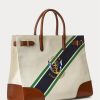 Naturlig/grafisk rand för kvinnor Ralph Lauren Print Canvas Stora Devyn tygpåsar Naturlig/grafisk rand för kvinnor Ralph Lauren Print Canvas Stora Devyn tygpåsar