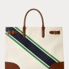 Naturlig/grafisk rand för kvinnor Ralph Lauren Print Canvas Stora Devyn tygpåsar Naturlig/grafisk rand för kvinnor Ralph Lauren Print Canvas Stora Devyn tygpåsar