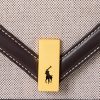 Naturlig/tobak dam Ralph Lauren Polo ID Canvas Kuvert Kedja Crossbody-väskor