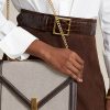 Naturlig/tobak dam Ralph Lauren Polo ID Canvas Kuvert Kedja Crossbody-väskor
