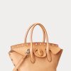 Naturliga Ralph Lauren Dubbade Vachetta Medium Bellport Satchelväskor för kvinnor Naturliga Ralph Lauren Dubbade Vachetta Medium Bellport Satchelväskor för kvinnor