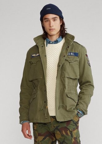 Olivblå herr Ralph Lauren The Iconic Field Jackor
