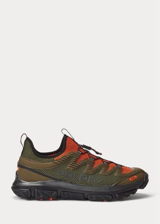 Olive mäns Ralph Lauren Adventure 300LT sneakers