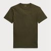Olive mäns Ralph Lauren Custom Slim Fit Crewneck T-shirts Olive mäns Ralph Lauren Custom Slim Fit Crewneck T-shirts