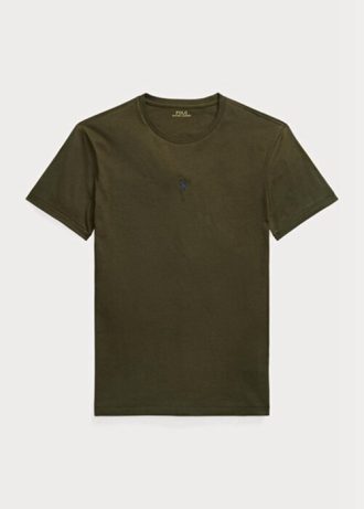 Olive mäns Ralph Lauren Custom Slim Fit Crewneck T-shirts