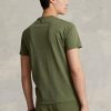 Olive mäns Ralph Lauren Custom Slim Fit Crewneck T-shirts Olive mäns Ralph Lauren Custom Slim Fit Crewneck T-shirts