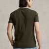 Olive mäns Ralph Lauren Custom Slim Fit Crewneck T-shirts Olive mäns Ralph Lauren Custom Slim Fit Crewneck T-shirts