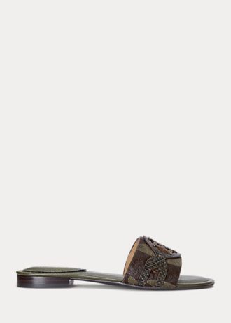 Olive Ralph Lauren Alegra Zebra-Print Haircalf Flat Shoes Olive Ralph Lauren Alegra Zebra-Print Haircalf Flat Shoes